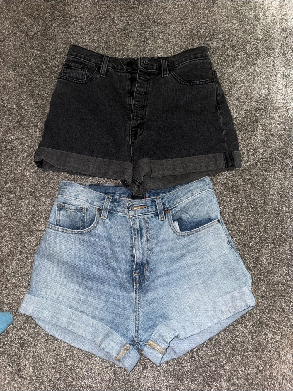 BDG Black and Light Blue Denim Shorts Duo